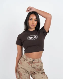 Womens Mercier Chocolate Maison Crop T-Shirt