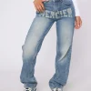 Womens Raw Edge Denim Jeans
