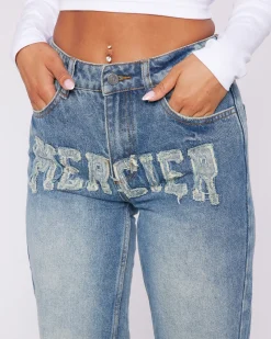 Womens Raw Edge Denim Jeans