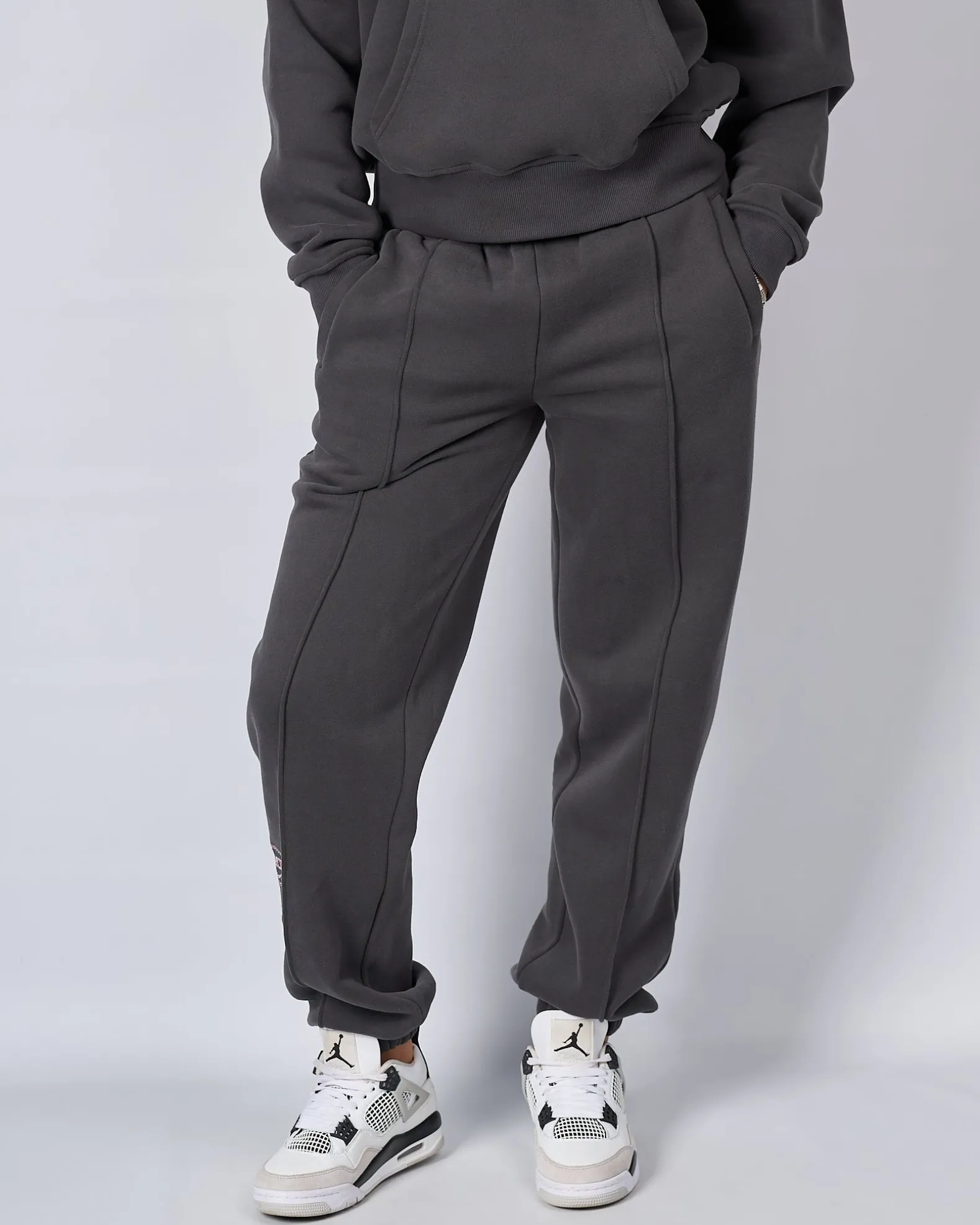 Womens Slate Pink Bubble Joggers