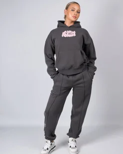 Womens Slate Pink Bubble Hoodie