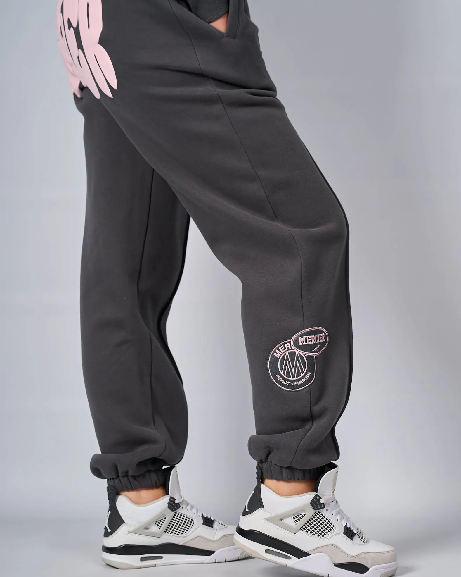 Womens Slate Pink Bubble Joggers