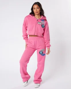 Womens Strawberry Moon OG Badge Cropped Zip Up
