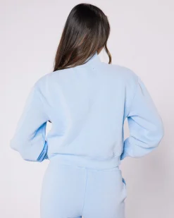 Womens Washed Blue OG Quarter Zip