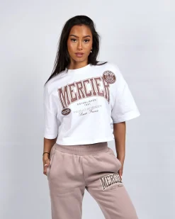 Womens White Kansas Cropped Tshirt