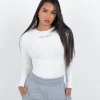 Womens White Pink Product Of Mercier Bodysuit