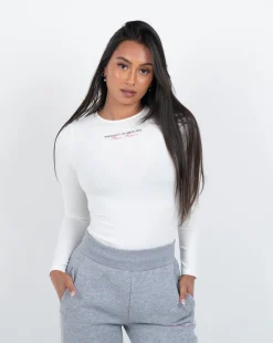 Womens White Pink Product Of Mercier Bodysuit