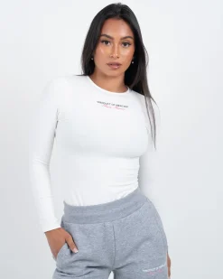 Womens White Pink Product Of Mercier Bodysuit